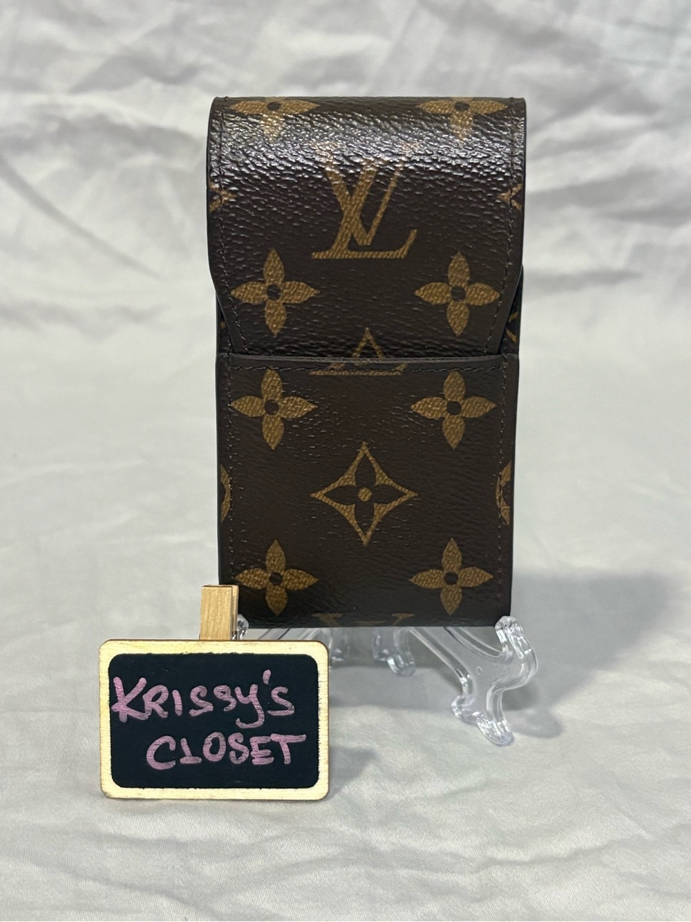 💟 Louis Vuitton Monogram Etui Cigarette Brown Leather Card Case